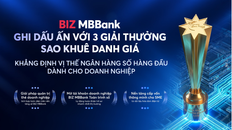 MB ghi dấu ấn với 5 giải thưởng Sao Khuê 2026