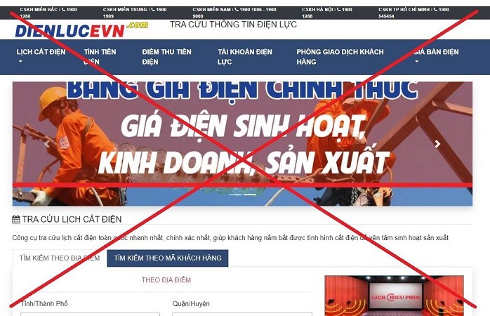EVN tiếp tục cảnh báo về trang web giả mạo thương hiệu