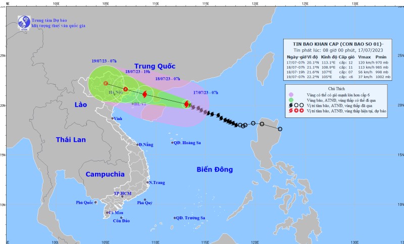 Tin bão khẩn cấp: Bão số 1 giật cấp 15, tiến nhanh vào ven biển Quảng Ninh - Hải Phòng