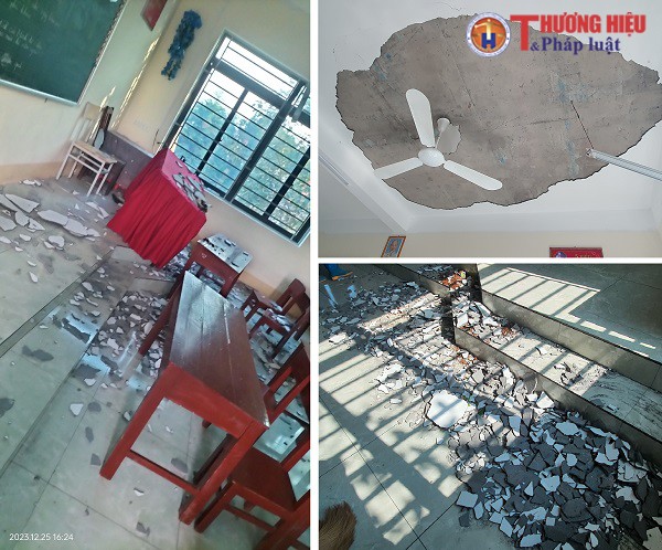 Tam Nông, Phú Thọ: Công trình bàn giao chưa đầy 1 tháng, vữa trần nhà đã rơi