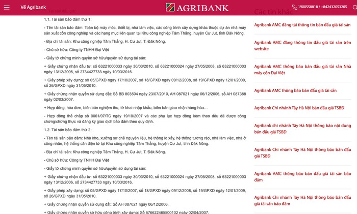 Hóa chất Đức Giang chi 253 tỷ mua lại tài sản từng bị Agribank siết nợ