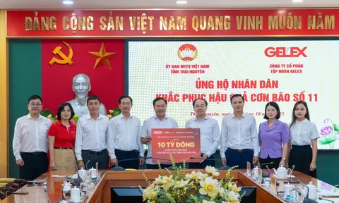 Tập đoàn GELEX và CTTV trong hệ thống ủng hộ 10 tỷ đồng khắc phục bão số 11 tại Thái Nguyên