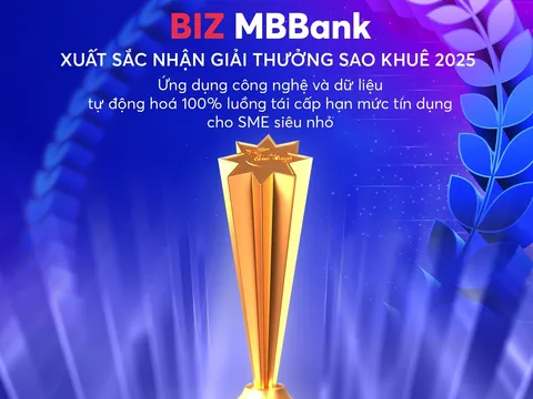 Sản phẩm vay vốn tín chấp dựa trên dữ liệu của BIZ MBBank thắng lớn tại Sao Khuê 2025