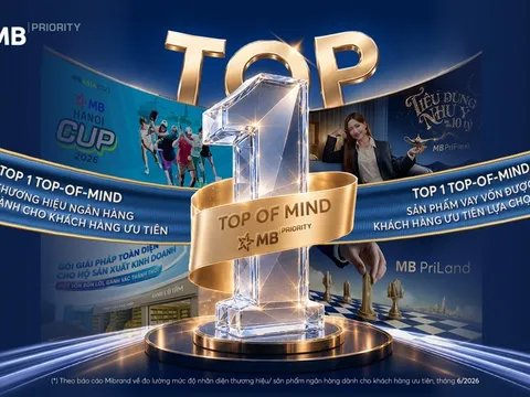 MB đạt Top 1 thương hiệu ngân hàng và sản phẩm vay cấp vốn dành cho khách hàng ưu tiên