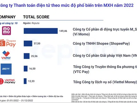 Ví điện tử nào phổ biến nhất trên mạng xã hội năm 2022?