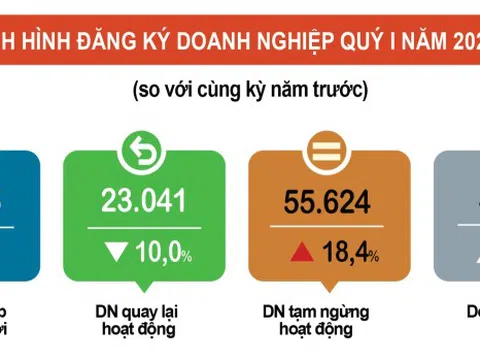 Quý I/2023, số doanh nghiệp phá sản vượt số doanh nghiệp đăng ký mới