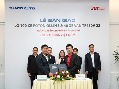 Thaco Auto bàn giao lô 140 xe cho J&T Express Việt Nam