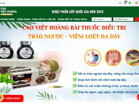 Một số website bán dạ dày Cao Việt Hoàng có dấu hiệu giả mạo xác nhận đăng ký của Bộ Công Thương