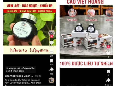 Cao Việt Hoàng tiếp tục quảng cáo sai công dụng trên TikTok