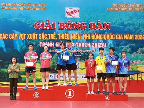 Bóng bàn CAND - T&T về Nhất toàn đoàn với 14 Huy chương vàng Giải trẻ Quốc gia